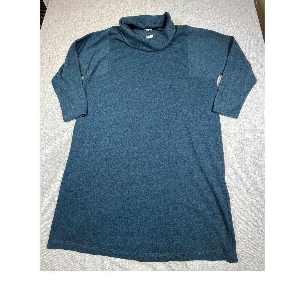 NWT Pure Jill Women XL Blue Sweater Dress Lagenlook Knee Length Long Sleeve